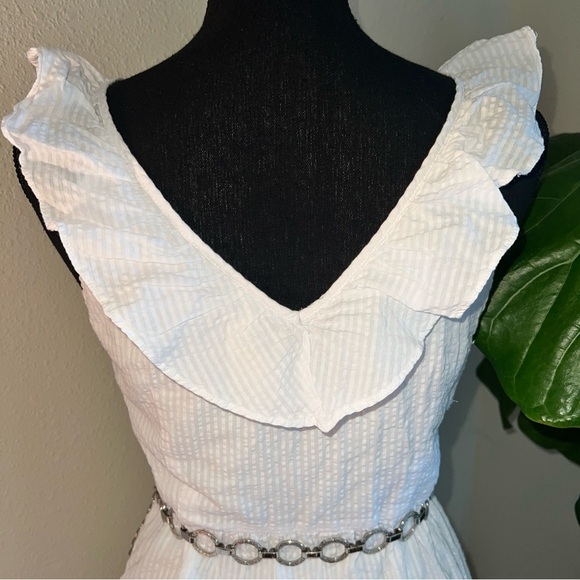 Vineyard Vines for Target Women’s White Seersucker Sleeveless Ruffle Sundress S - Picture 7 of 16